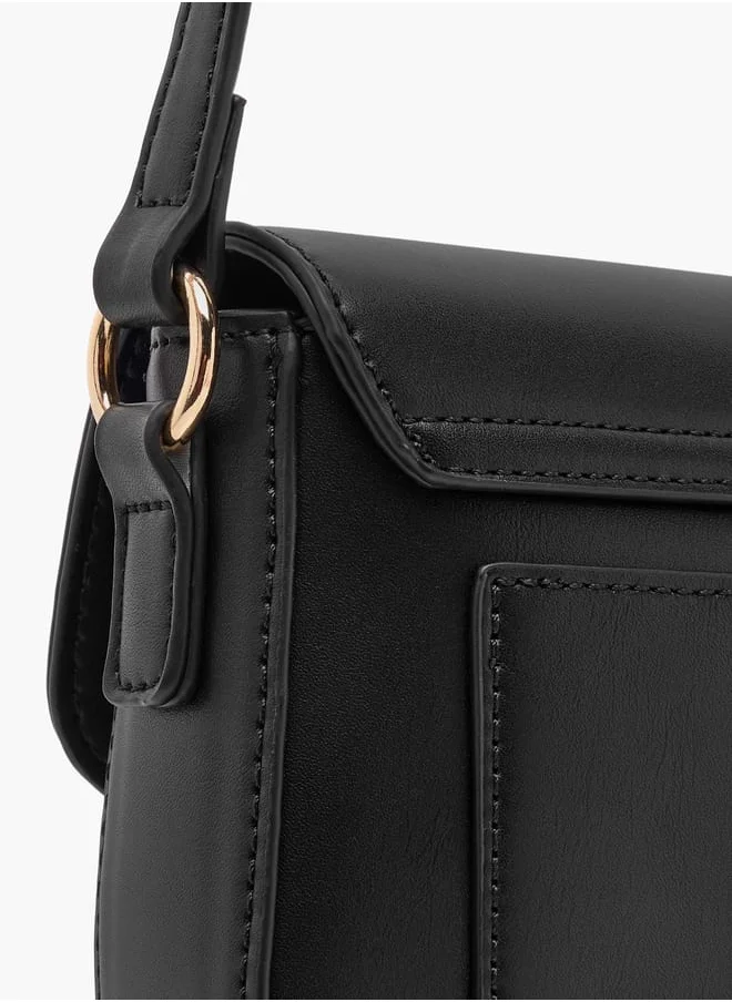 Flora Bella By Shoexpress Women Solid Shoulder Bag with Magnetic Button Closure