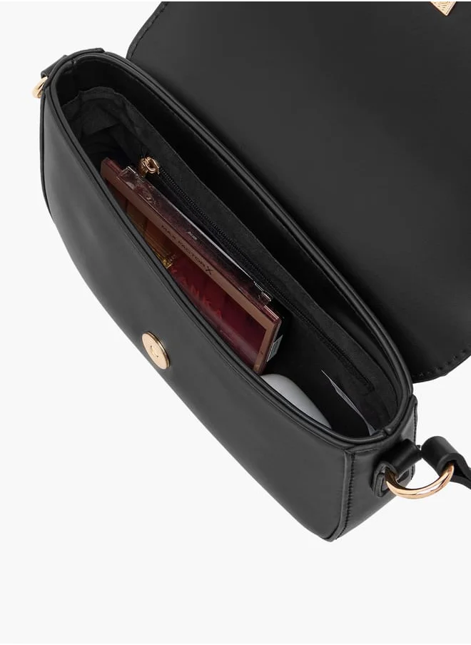 Flora Bella By Shoexpress Women Solid Shoulder Bag with Magnetic Button Closure