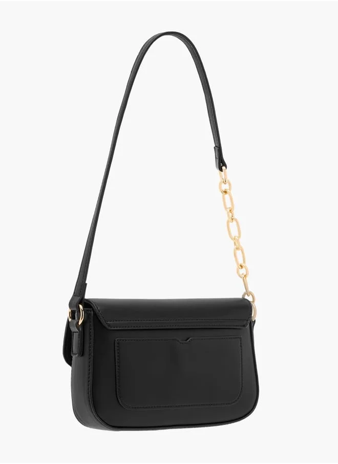 Flora Bella By Shoexpress Women Solid Shoulder Bag with Magnetic Button Closure