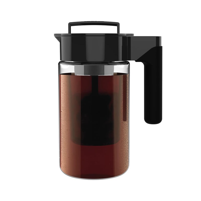 Takeya Takeya Glass Cold Brew Coffee Maker for Iced Coffee Airtight Pitcher Premium Quality 1 Quart Black Lid and Handle 