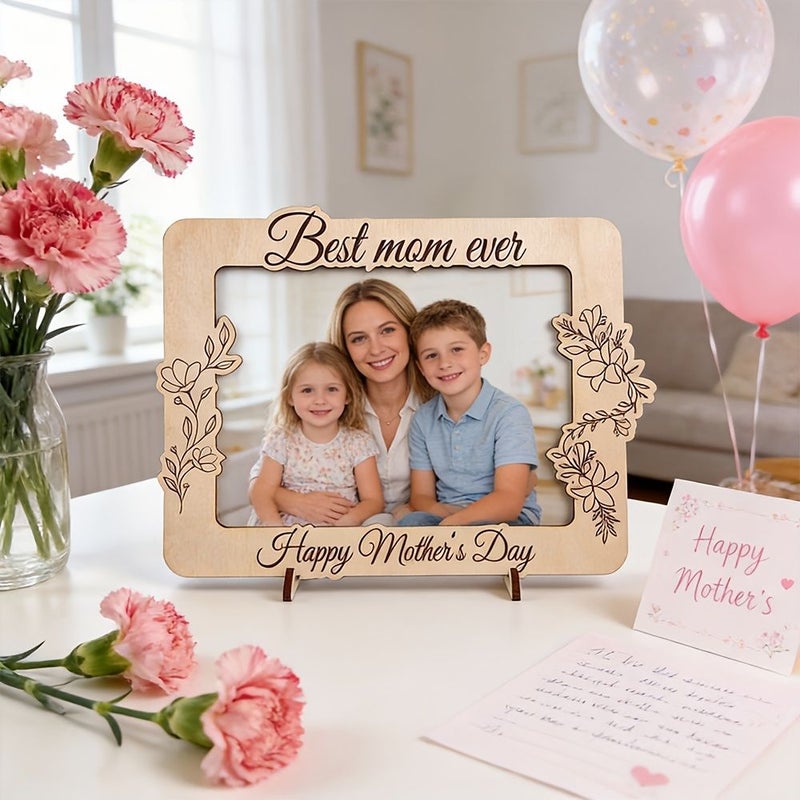 2026 New Style Mother Day Wooden Photo Frame 3D Stereo Tabletop Display - Image 2