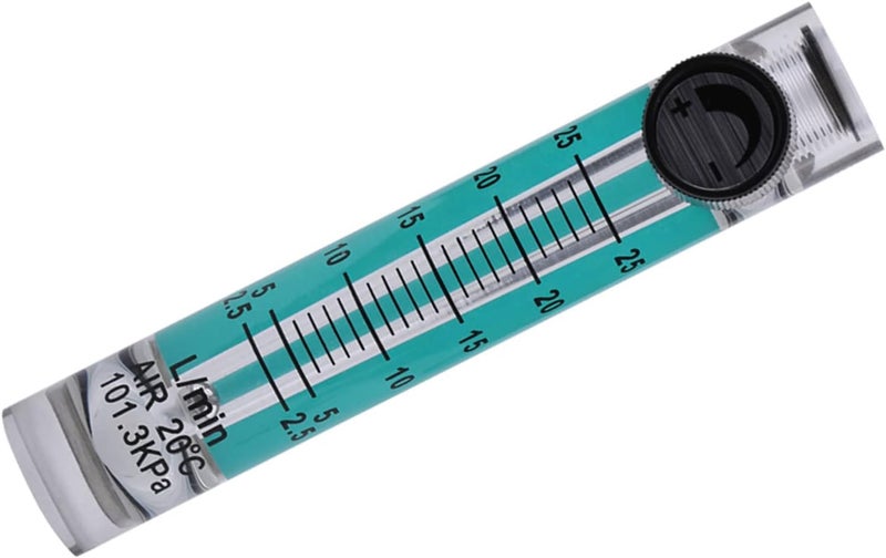 Gas er, Transparent Acrylic Meter for Oxygen or Nitrogen, 2.5, 25LPM Rate with Control Valve, Easy to Use, 8mm Barbs, Detect and Control Oxygen in Industry, Suitable for - Image 1