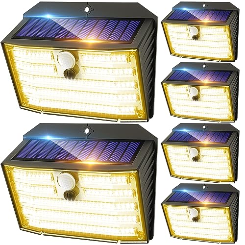 CLAONER Solar Lights Outdoor 126 LED Wireless Motion Sensor Lights IP65 Waterproof Security Lights 3 Modes 270 Lighting Angle UltraBright Wall Lights for Deck Patio Fence Garage - Image 1