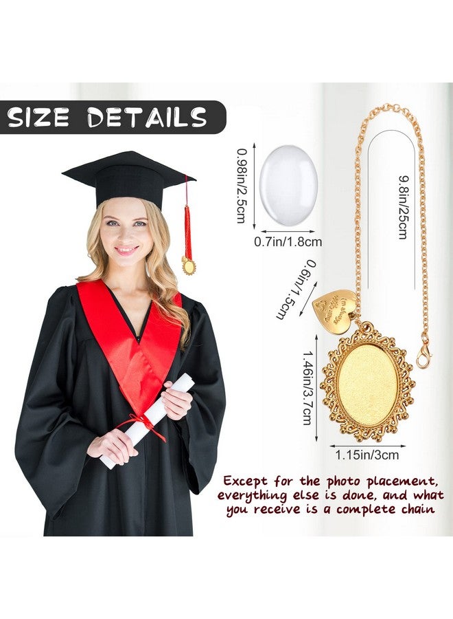 Sureio Class Of 2024 College Gifts Custom Graduation Cap Tassel 2024 Oval Antique Photo Charm I Always With You Memorial Photo Charm For Cap In Memory For Graduation(1 Piece)  - Image 2