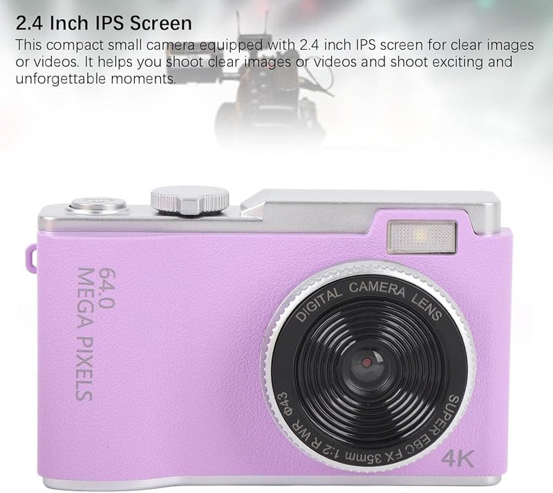 64MP 4K Digital Camera For Vlogging 32GB 16X Zoom Anti Shake Compact Travel Camera - Image 5