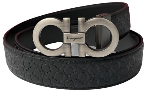 Salvatore Ferragamo Black Leather Belt For Men