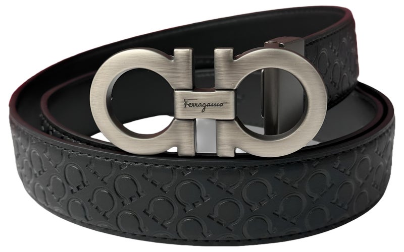 FERRAGAMO Salvatore Ferragamo Black Leather Belt For Men - Image 1