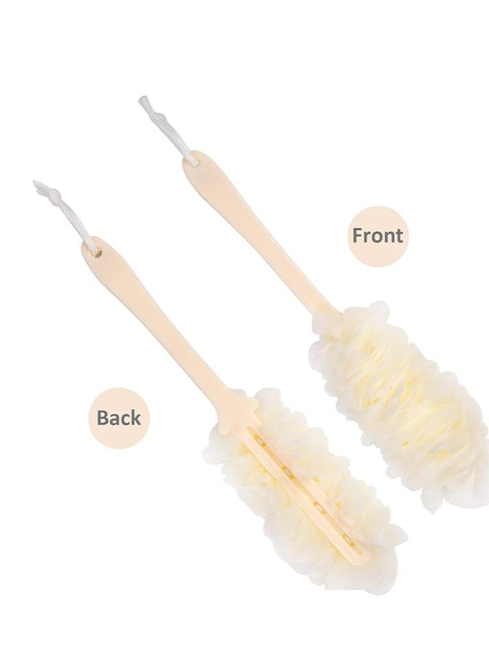 Luxury back loofah with long handle Deep exfoliation and relaxing skin massage Perfect for cleaning the back and reaching difficult areas - Ergonomic and anti-slip design - Suitable for all skin types - Luxurious home bathing experience Multicolour  - Image 2