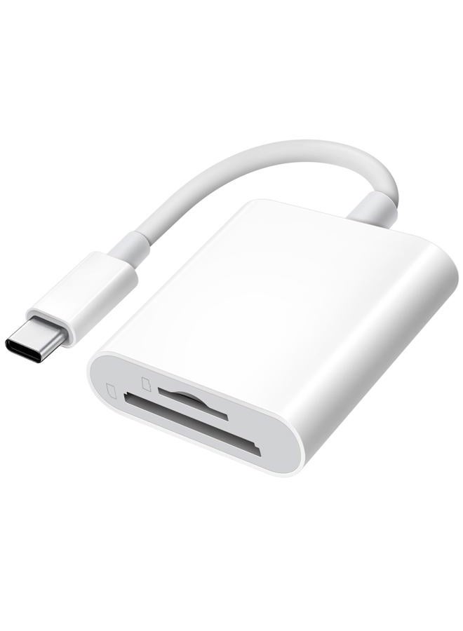 xdgeLoad USB C SD Card Reader for iPhone 15/iPad/MacBook/iMac, xdgeLoad Dual Card Slot Type C Reader Supports SD and Micro SD Memory Card Adapter, Trail Camera Viewer Plug and Play - 2 Port - Image 1