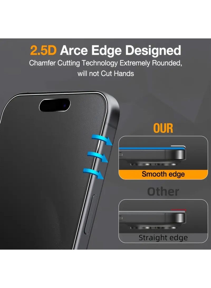 X-level 3 Pack iPhone 16 Pro Max Screen Protector,Matte Privacy Tempered Glass for iPhone 16 Pro Max Anti-glare Anti-spy Screen Protector Film 6.9 inch - Image 2