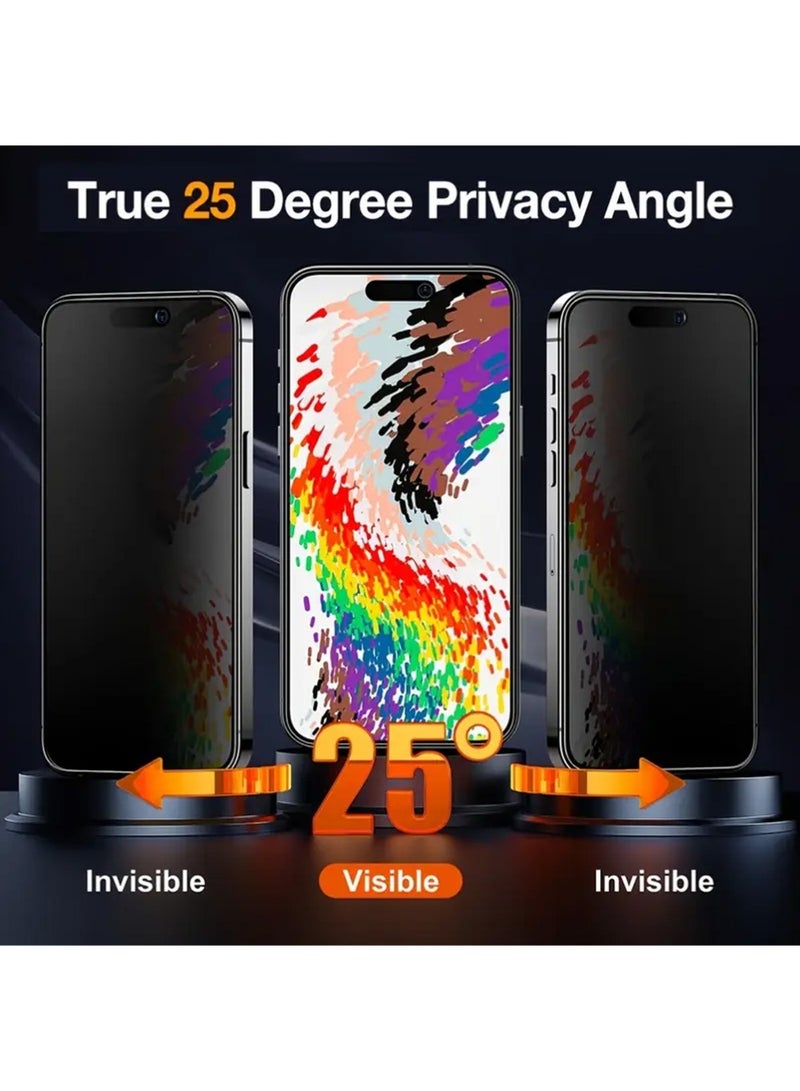 X-level 3 Pack iPhone 16 Pro Max Screen Protector,Matte Privacy Tempered Glass for iPhone 16 Pro Max Anti-glare Anti-spy Screen Protector Film 6.9 inch - Image 3