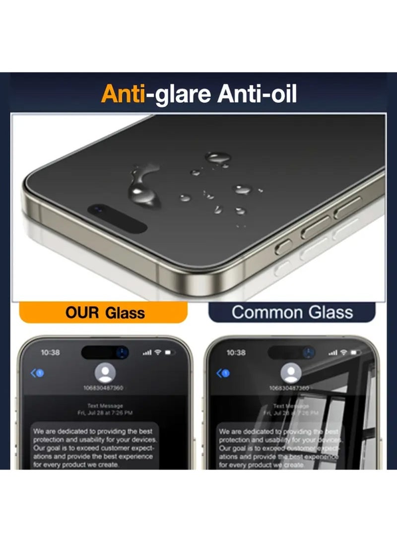 X-level 3 Pack iPhone 16 Pro Max Screen Protector,Matte Privacy Tempered Glass for iPhone 16 Pro Max Anti-glare Anti-spy Screen Protector Film 6.9 inch - Image 4