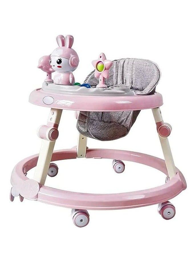 Baby Walker With Toys And Music - Baby Walker - For Teaching Children To Walk - Multiple Heights And Equipped With A Place For Baby Food For The Child'S Enjoyment - Pink Color - Image 1