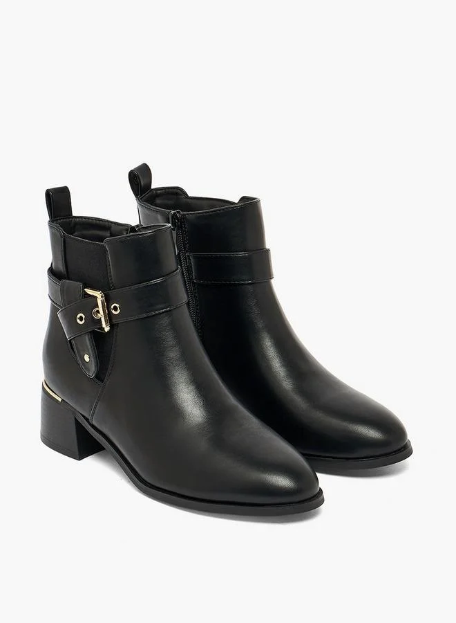 فلورا بيلا من شو إكسبرس Women Buckled Block Heel Ankle Boots