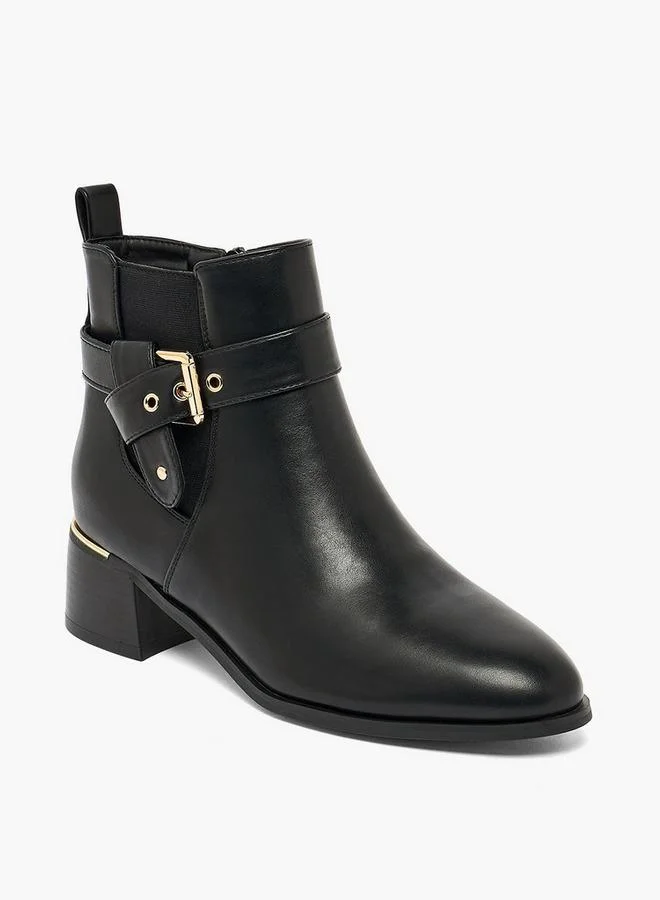 فلورا بيلا من شو إكسبرس Women Buckled Block Heel Ankle Boots