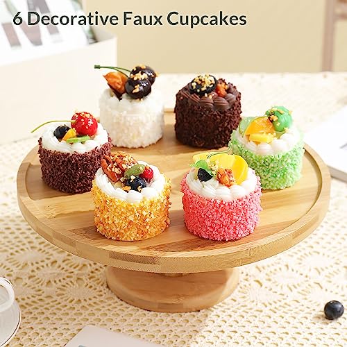 Joeabor 6 Pack Fake Cupcakes, Artificial Cupcakes for Display, Faux Cake Décor, Realistic Fake Artificial Food for Display, Fake Desserts Pastries for Decoration - Image 2