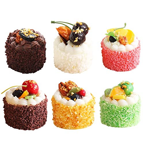 Joeabor 6 Pack Fake Cupcakes, Artificial Cupcakes for Display, Faux Cake Décor, Realistic Fake Artificial Food for Display, Fake Desserts Pastries for Decoration - Image 1