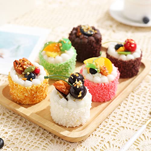 Joeabor 6 Pack Fake Cupcakes, Artificial Cupcakes for Display, Faux Cake Décor, Realistic Fake Artificial Food for Display, Fake Desserts Pastries for Decoration - Image 3