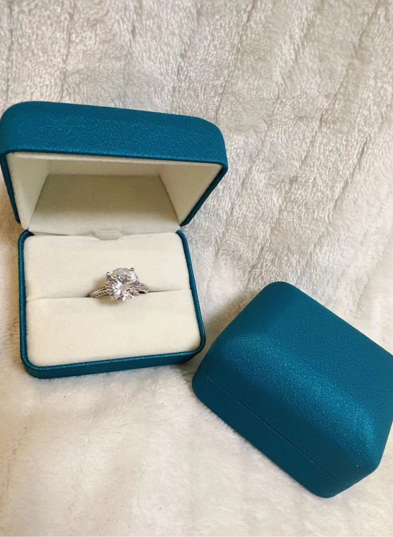 سنسيب مجموعة خواتم زركونيا مكعبة قابلة للتعديل للنساء - مظهر مصمم ملكي مع صندوق هدايا فاخر - Image 4