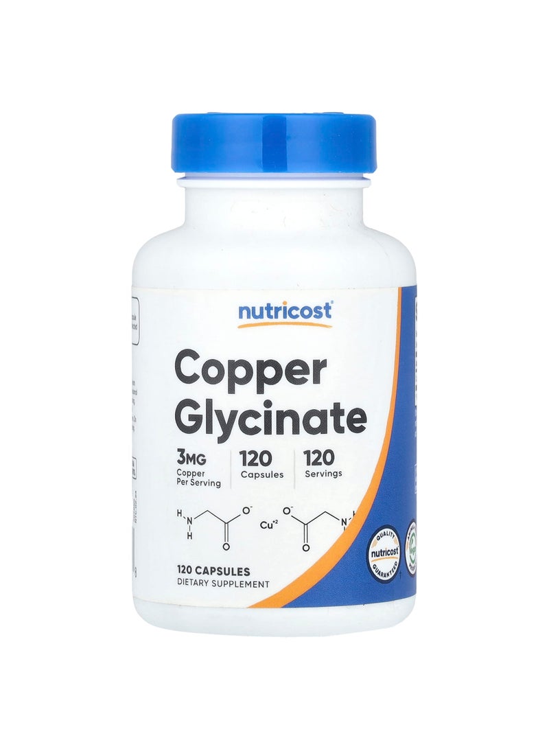 Nutricost Copper Glycinate, 3 mg, 120 Capsules