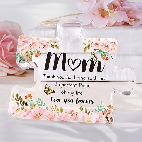Buioata Gifts for Mom Christmas - Delicate Mom Birthday Gifts from Daughter Son - Engraved Acrylic Block Puzzle Piece 3.9 x 3.3 inch - Mothers Day Birthday Christmas Gifts for Mom, Ideas - Image 3