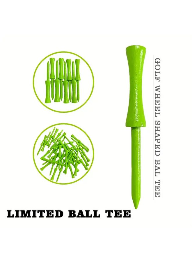 20pcs Bamboo Golf Tees Double Layer Design Durable Portable Stable Base Stylish Green Outdoor Golf Accessories Ideal For Golfers - Image 2