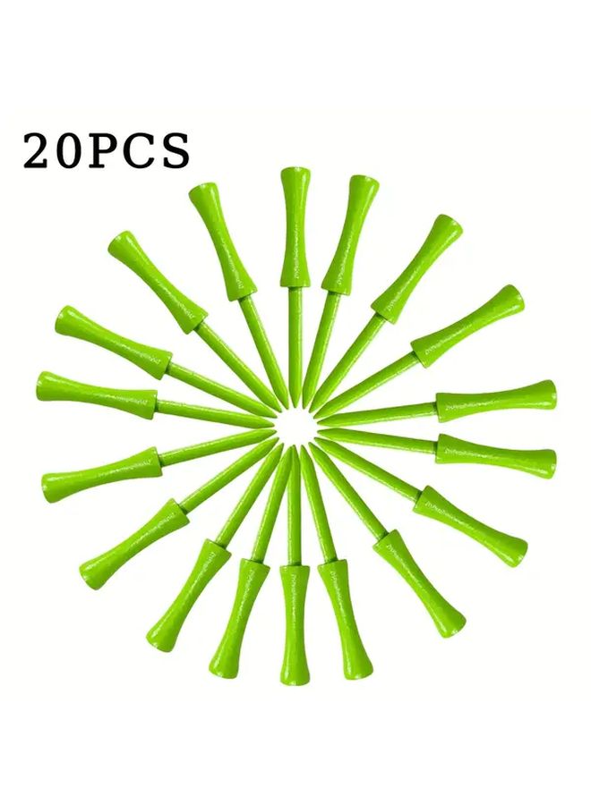 20pcs Bamboo Golf Tees Double Layer Design Durable Portable Stable Base Stylish Green Outdoor Golf Accessories Ideal For Golfers - Image 5