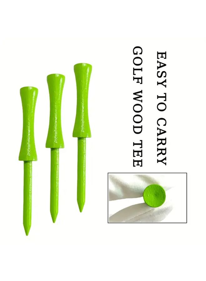 20pcs Bamboo Golf Tees Double Layer Design Durable Portable Stable Base Stylish Green Outdoor Golf Accessories Ideal For Golfers - Image 1