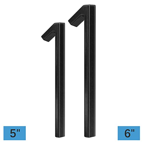 OLADOT 6" Stainless Steel Floating House Number 1, Metal Modern House Numbers, Mailbox Decor Number with Nail Kit, Coated Black, 911 Visibility Signage (Large 1) - Image 2
