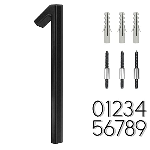 OLADOT 6" Stainless Steel Floating House Number 1, Metal Modern House Numbers, Mailbox Decor Number with Nail Kit, Coated Black, 911 Visibility Signage (Large 1) - Image 1