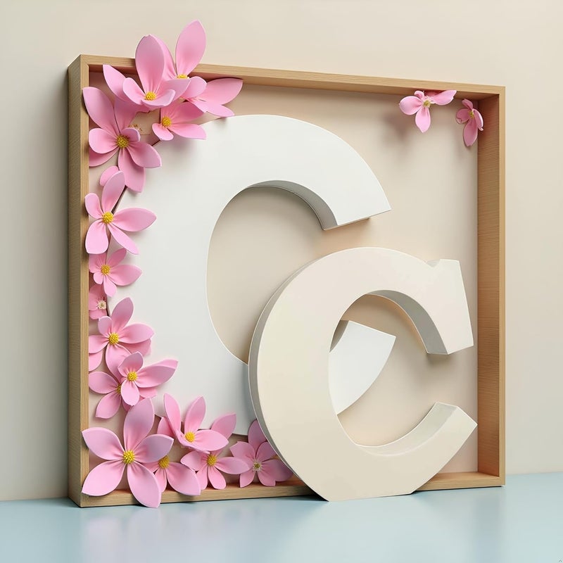 AKDAMA Wooden C Letter- English Upper Case Alphabets Cutouts for Art and Craft Work (C_White_15x2.5 cm) - Image 3