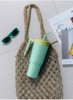 Gravit 1200ml Insulated Tumbler with FlowState Lid and Straw - Portable Quencher Travel Water Bottle with Fruit Infuser - Ideal for Cold Water, Iced Tea, Coffee, Smoothies for Gym (Green)  - Image 1