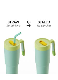 Gravit 1200ml Insulated Tumbler with FlowState Lid and Straw - Portable Quencher Travel Water Bottle with Fruit Infuser - Ideal for Cold Water, Iced Tea, Coffee, Smoothies for Gym (Green)  - Image 5