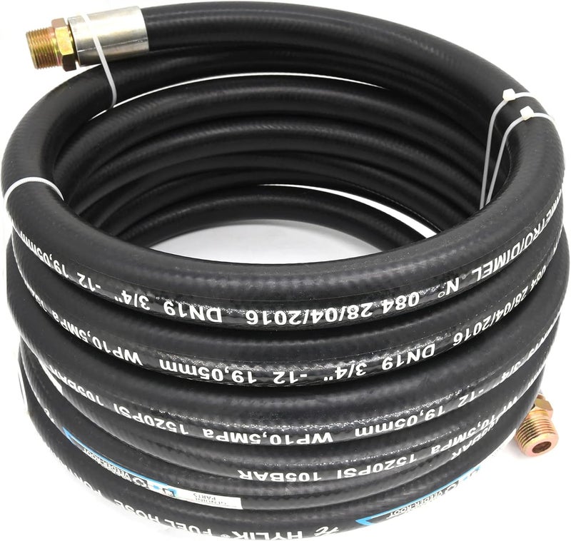 BOOTOP PIN Fuel Transfer Hose, Fuel Hose 3/4" x 20' (6 m), 3/4 Fuel Hose 20 ft, Fuel Pump Hose 3/4 Inch, for Dispensing Diesel Fuel, Gasoline, Grease, Kerosene, Petroleum Oils - 3/4 Transfer Hose,Farm Fuel Hose - Image 1