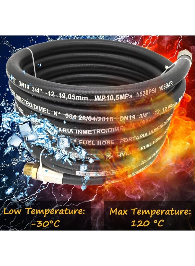 BOOTOP PIN Fuel Transfer Hose, Fuel Hose 3/4" x 20' (6 m), 3/4 Fuel Hose 20 ft, Fuel Pump Hose 3/4 Inch, for Dispensing Diesel Fuel, Gasoline, Grease, Kerosene, Petroleum Oils - 3/4 Transfer Hose,Farm Fuel Hose - Image 4