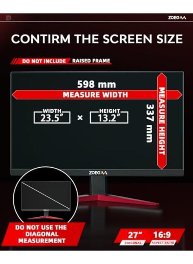 Generic - 27 Inch Computer Privacy Screen Filter For 16:9 Widescreen Monitor Privacy And Anti Glare Protector Filter For 27 Inch - Image 1