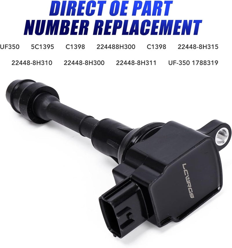 LCWRGS مجموعة LCWRGS من 4 حزم لفائف الإشعال وشمعات إيريديوم لسيارات نيسان ألتيما وسنترا 2.5L (2002-2006) - Image 5