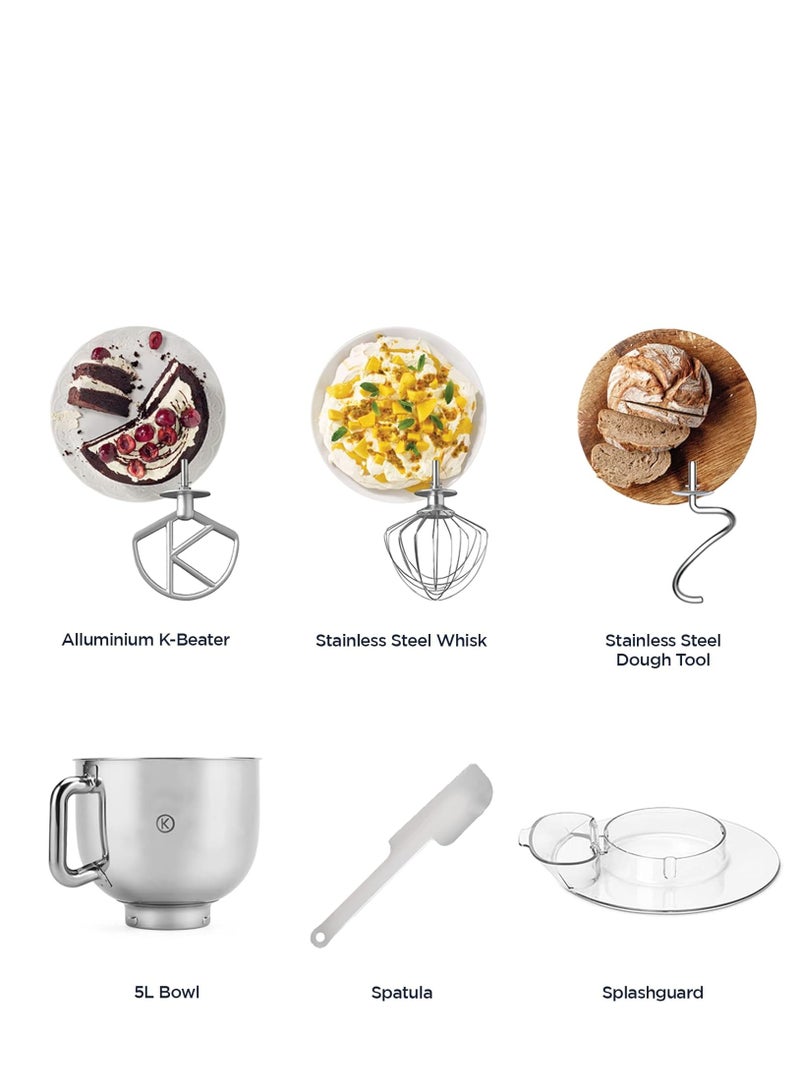 KENWOOD Stand Mixer PREMIUM Kitchen Machine kMix 5L Stainless Steel Bowl, K-Beater, Whisk, Dough Hook, Splashguard, Spatula, Unique Fold Function, Smart Speed Control 1000 W KMX750CR / KMX750ACR CREAM - Image 3