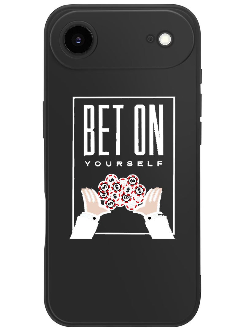 Theodor Protective Slim Fit Case Liquid Silicone Cover with Full Body Protection Anti-Scratch Shockproof Case For Apple iPhone 17 Air (Black) Bet on yourself - White - Image 1