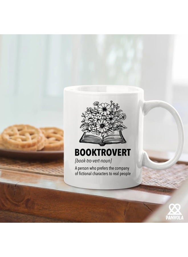 Panvola Booktrovert Book Lover Gifts Definition Mug Book Readers Gifts For Women Men Sister Girlfriend Wife From Husband Boyfriend Dad Mom Funny Ceramic Mug Novelty Drinkware 11oz White - Image 5