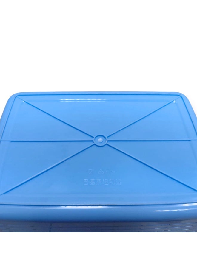 SNH Storage Carry Basket with Lid | Multi-Purpose Basket with Handles | Picnic Basket | Shopping Basket | Laundry Carrier | Basket with Folding Lid for Fruits, Vegetables, Clothes & Household Items - Image 4