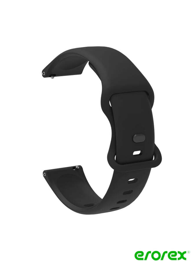 erorex Huawei Watch 3 / Watch 3 Pro Internal Reverse Buckle Silicone Watch Band, Size:22mm(Black) - Image 2