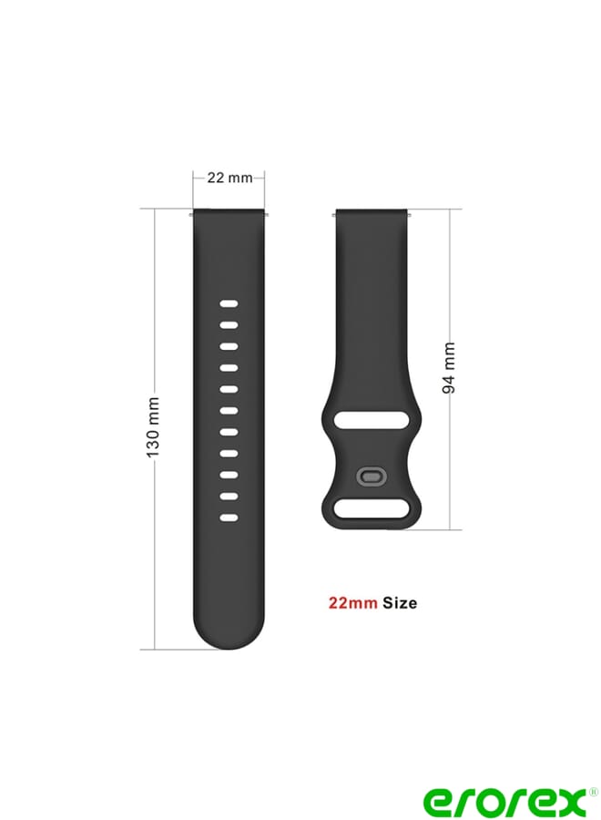 erorex Huawei Watch 3 / Watch 3 Pro Internal Reverse Buckle Silicone Watch Band, Size:22mm(Black) - Image 5