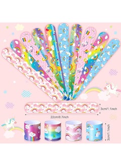 Junkin 24 Pcs Rainbow Party Favor Rainbow Slap Bracelets for Kids Wristbands Bracelets Cloud Party Favor Unicorn Rainbow Party Decoration Girl Boy Kid Baby Shower Party Supplies Magical Party Lovely - pzsku/ZA5458687E6257488C46EZ/45/_/1729417114/2be9db2c-d0b9-414e-bd65-9b8d33e9d78a