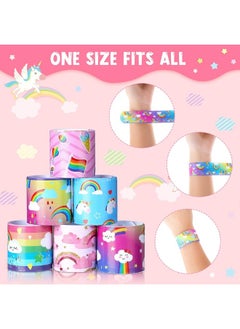 Junkin 24 Pcs Rainbow Party Favor Rainbow Slap Bracelets for Kids Wristbands Bracelets Cloud Party Favor Unicorn Rainbow Party Decoration Girl Boy Kid Baby Shower Party Supplies Magical Party Lovely - pzsku/ZA5458687E6257488C46EZ/45/_/1729417116/7f8f8bdf-3baf-447a-a6e8-9985a60e6a90