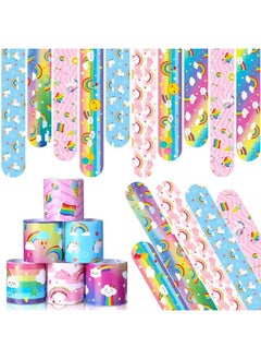 Junkin 24 Pcs Rainbow Party Favor Rainbow Slap Bracelets for Kids Wristbands Bracelets Cloud Party Favor Unicorn Rainbow Party Decoration Girl Boy Kid Baby Shower Party Supplies Magical Party Lovely - pzsku/ZA5458687E6257488C46EZ/45/_/1729417118/68ce2189-2fef-4587-b1fc-ae08ed5f52c3