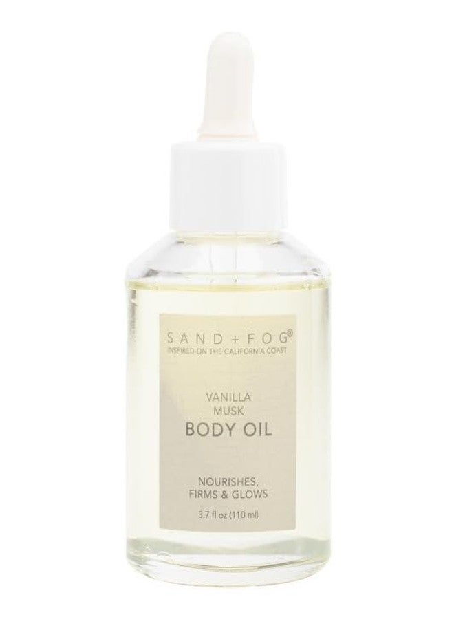 Sand + Fog Vanilla Musk Body Oil Dropper Glass Bottle, Nourishing, Glowing and Firming Formula, 3.7 Fl Oz - Image 1