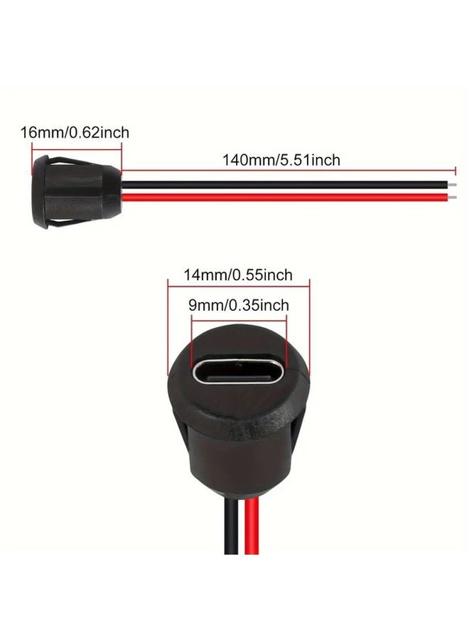 15 Pack Black USB C Female Connector Blocks 2 Pin Direct Press Fit 3A High Current - Image 2
