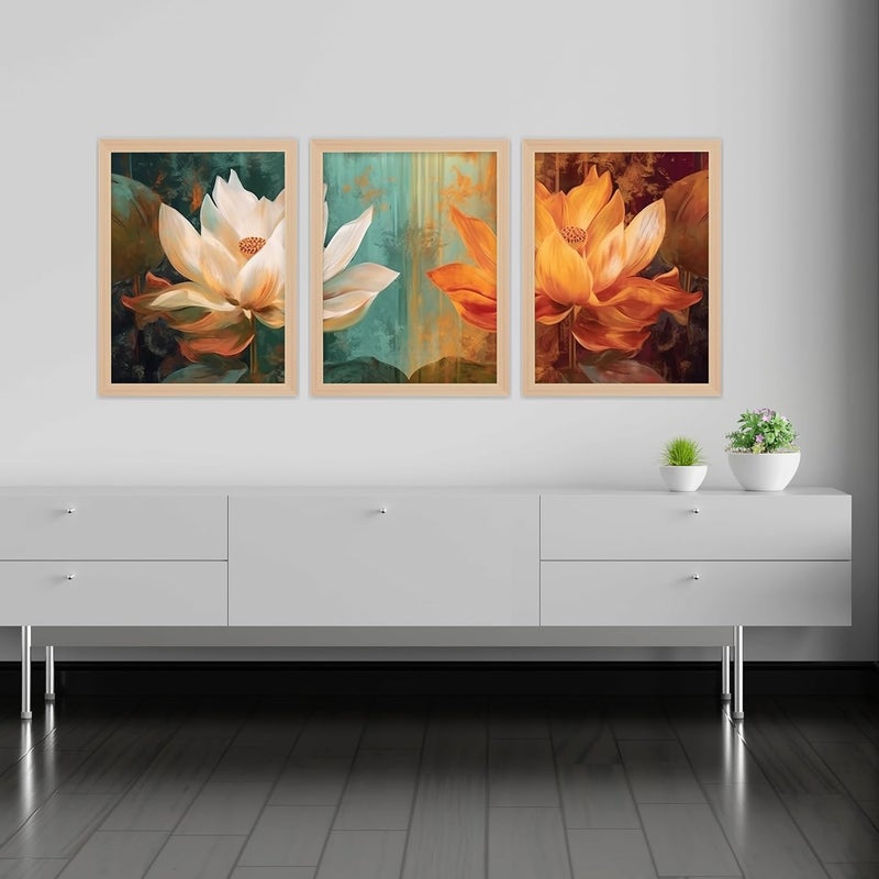 Gamya Aesthetic Wall Decor Scenery Floral Paintings For Living Room Bedroom Framed Wall Posters Paintings For Wall Decoration 11x14 Inches Set of 3 ART 1