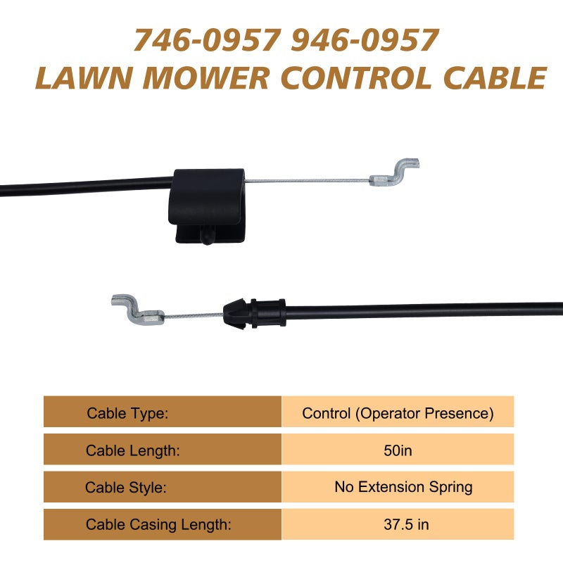 Wellsking 946-0957 746-0957 Lawn Mower Blade Control Cable for MTD Troy Bilt Craftsman Bolens Yard Man Yard Machines Push Mower 50-Inch Cable Control - Image 5